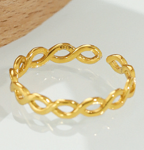 Minimalist Cross Hollow Twisted 925 Sterling Silver Adjustable Ring R866-HFH_628277051993