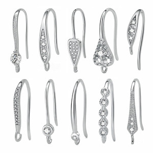 Casual CZ Waterdrop Leaf 925 Sterling Silver DIY Earrings Hooks R866-MLYF_586900392530