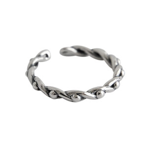Vintage Twisted Beads 925 Sterling Silver Adjustable Ring R866-HFH_594721469916