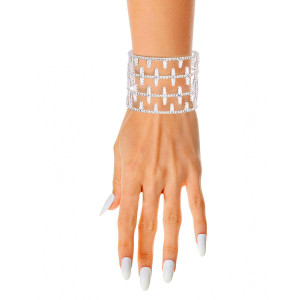 Silver CZ Memory Wire Cuff T226-9485761446207