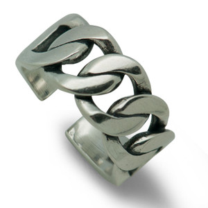 Vintage Chain Link 925 Sterling Silver Adjustable Ring R866-HFH_527112148700