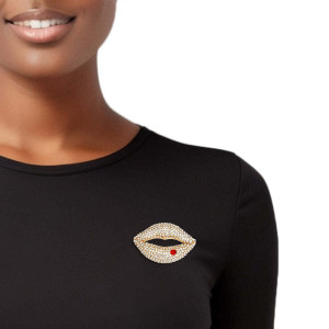 Brooch Bling 3D Lips Pin for Women T226-9485282115903