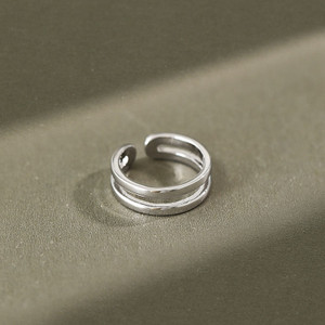 Simple New Double Layer 925 Sterling Silver Adjustable Ring R866-HFH_527336299489