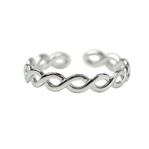 Simple Hollow Twisted New 925 Sterling Silver Adjustable Ring R866-HFH_538630682078
