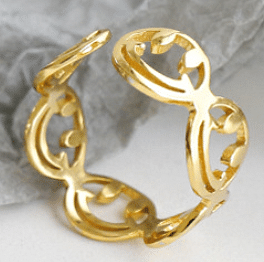 Girl Hollow Smile Face 925 Sterling Silver Adjustable Ring R866-HFH_610979492902