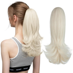 Color: P18/22, Bulk Buy: 1pc, Stretched Length: 14inches - Synthetic Claw Clip In Ponytail Hair Ext F640-12000038428963080