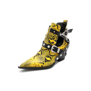 Color: Yellow, Size: 45 - Pointed Toe Single Boots Studded Western Cowboy Boots Q119-CJBHNSNS28578-Yellow-45