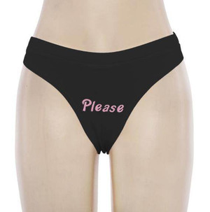 Color: Black panties, Size: L - Women's Swimsuit Letter Printed Split Bikini Q119-CJNSNYWX02415-Black panties-L