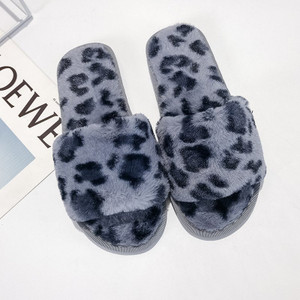 Color: Blue Leopard 1, Size: 36 to37 - Leopard slippers female fur mop Q119-CJBHNSNS17597-Blue Leopard 1-36 to37