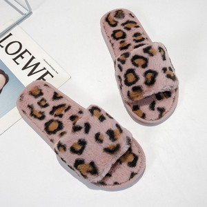 Color: Pink Leopard 1, Size: 40 to41 - Leopard slippers female fur mop Q119-CJBHNSNS17597-Pink Leopard 1-40 to41