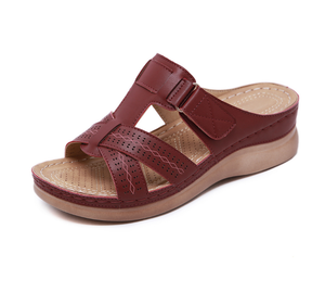 Vintage wedge with comfortable slipp - Color: Black, Size: 41. Q119-CJBHNSNS06781-Black-41.