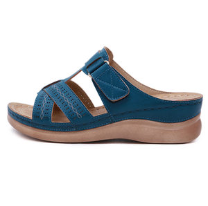 Color: Blue, Size: 40 - Vintage wedge with comfortable slipp Q119-CJBHNSNS06781-Blue-40