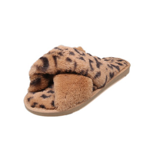Color: Khaki, Size: 41 - Leopard slippers female fur mop Q119-CJBHNSNS17597-Khaki-41