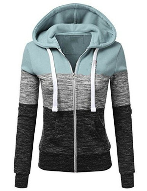 Color: Grey, Size: L - Colorblock Hooded Pullover Sweatshirt Q119-CJNSSYWY01689-Grey-L