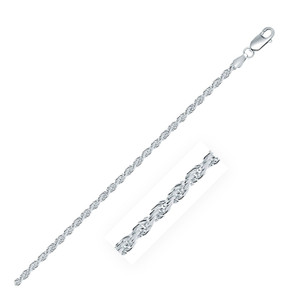 Size: 22'' - Sterling Silver Diamond Cut Rope Style Chain (2.90 mm) P150-79302-22