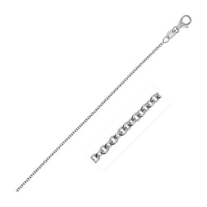 Size: 18'' - 14k White Gold Round Cable Link Chain (1.30 mm) P150-76484-18