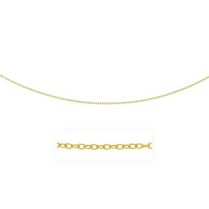 Size: 20'' - 14k Yellow Gold Pendant Chain with Textured Links (2.50 mm) P150-62477-20