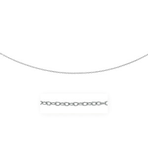 Size: 20'' - 14k White Gold Pendant Chain with Textured Links (2.30 mm) P150-46369-20