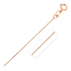 Size: 20'' - 14k Rose Gold Diamond Cut Cable Link Chain (0.68 mm) P150-46104-20