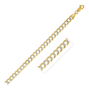 Size: 24'' - 14k Two Tone Gold Pave Curb Chain (3.20 mm) P150-46578-24