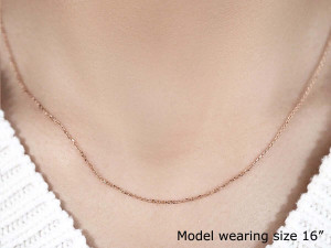 Size: 16'' - 14k Rose Gold Diamond Cut Cable Link Chain (1.10 mm) P150-54877-16