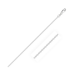 Size: 16'' - 14k White Diamond Cut Cable Link Chain (0.87 mm) P150-05445-16