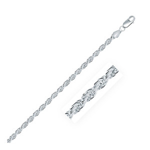 Size: 22'' - Sterling Silver Diamond Cut Rope Style Chain (3.60 mm) P150-63614-22
