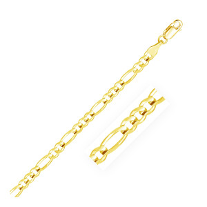 Size: 22'' - 14k Yellow Gold Solid Figaro Chain (4.50 mm) P150-49696-22