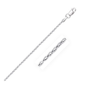 Size: 24'' - 14k White Gold Round Wheat Chain (1.50 mm) P150-25296-24