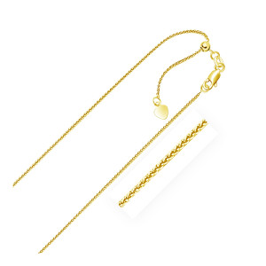 Size: 22'' - 14k Yellow Gold Adjustable Wheat Chain (1.00 mm) P150-91236-22