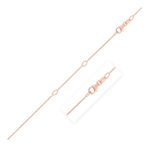 Size: 18'' - Double Extendable Cable Chain in 14k Rose Gold (0.97 mm) P150-30846-18