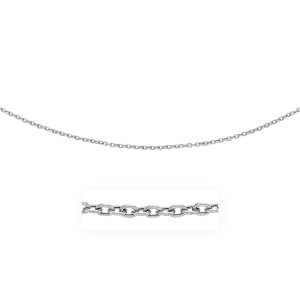 Size: 18'' - 14k White Gold Pendant Chain with Textured Links (2.90 mm) P150-06546-18