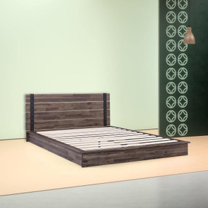 Full size Farmhouse Wood Industrial Low Profile Platform Bed Frame Q280-FULLZB88