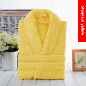Color: Standard Yellow, Size: L - Bathrobe Towel Material Cotton Women's Winter Long Water-absorbin Q119-CJYD210109104DW