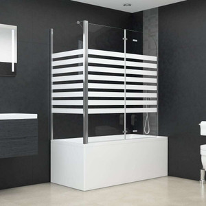 Bath Enclosure 47.2"x26.8"x51.2" Tempered Glass Stripe A949-146226