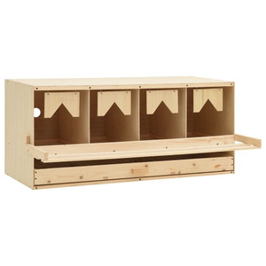 Chicken Laying Nest 4 Compartments 41.7"x15.7"x17.7" Solid Pine Wood A949-170658