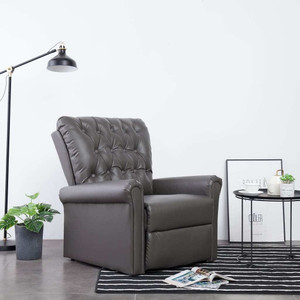 Reclining Chair Gray Faux Leather A949-282275