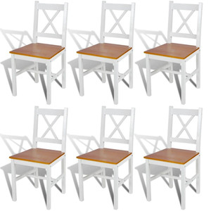 Dining Chairs 6 pcs White Pinewood A949-271497