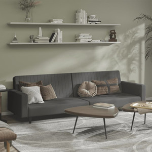 2-Seater Sofa Bed Dark Gray Velvet A949-375938