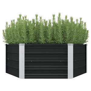 Raised Garden Bed Anthracite 50.8"x50.8"x17.7" Galvanized Steel A949-45723