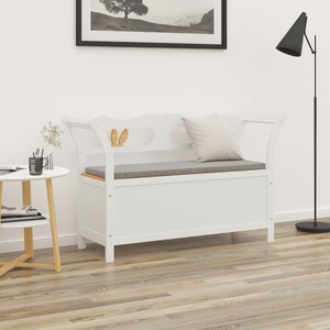 Bench White 42.1"x17.7"x29.7" Solid Wood Fir A949-351774