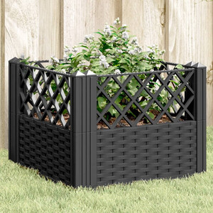 Garden Planter with Pegs Black 17.1"x17.1"x17.1" PP A949-368007