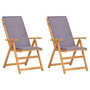 Reclining Patio Chairs 2 pcs Brown Solid Acacia Wood A949-45936