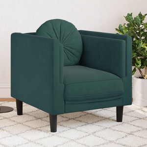 Sofa Chair with Cushion Dark Green Velvet A949-372624