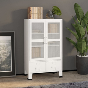 Industrial Storage Chest White 27.6"x15.7"x45.3" Metal A949-339622
