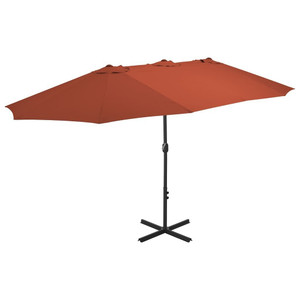 Garden Parasol with Aluminum Pole 181.1"x106.3" Terracotta A949-44872