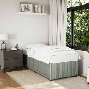 Bed Frame without Mattress Light Gray Twin XL Velvet A949-3285062