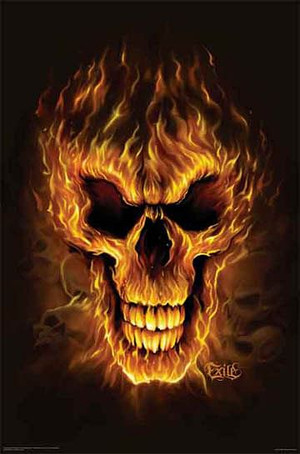 Flame Skull Q385-1058-24x36_SD