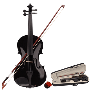 New 4/4 Acoustic Violin Case Bow Rosin Black T575-S0671284942