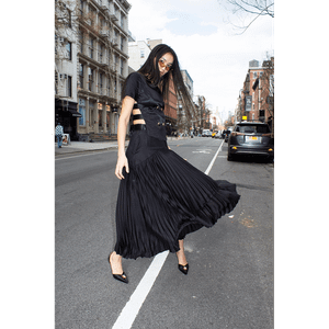 Maryanne Black Pleated Skirt T575-V0671384292
